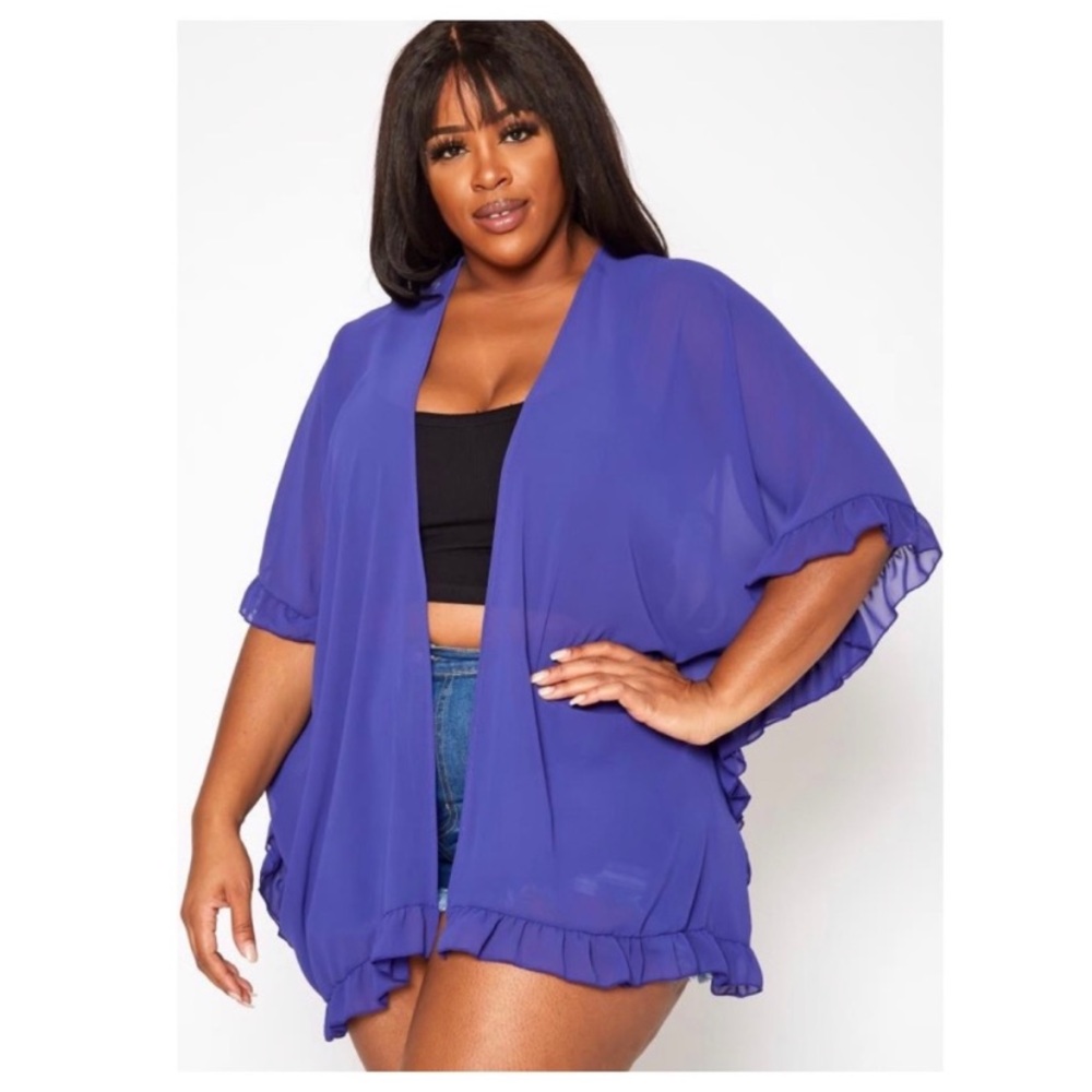 Lightweight Sheer Shawl Cardigan Size 1X